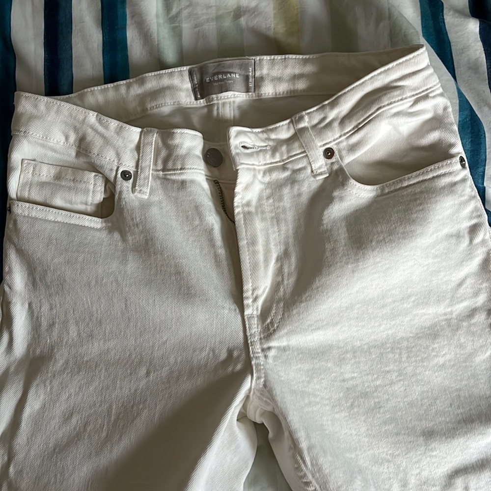 Everlane white mid rise skinny Jean